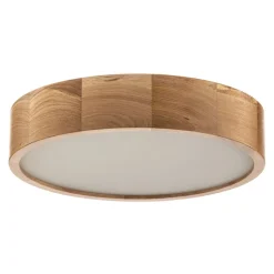 Loftlampe Cleo DR375, IP20, sensor, Ø 38 cm, egetræ