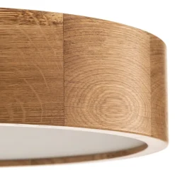 Loftlampe Cleo DR375, IP20, sensor, Ø 38 cm, egetræ