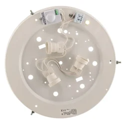 Loftlampe Cleo DR375, IP20, sensor, Ø 38 cm, egetræ