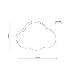 Loftlampe Cloud, lyserød, 43 cm lang, tekstil, sky, E27