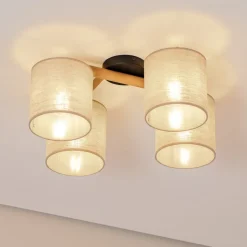 Loftlampe Deva, 4 lyskilder, tekstil