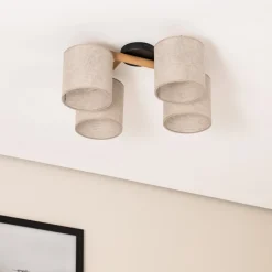 Loftlampe Deva, 4 lyskilder, tekstil