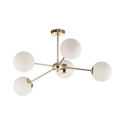 Loftlampe Dori, 5 lyskilder, guld