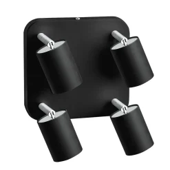 Loftlampe Eye Spot med 4 lyskilder, firkantet, sort