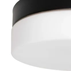 Loftlampe Ikaro sort, Ø 18 cm, metal, plast