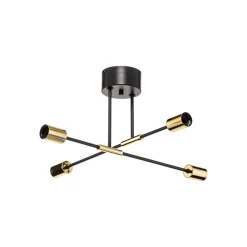 Loftlampe Ilia, sort/guld, 4 lyskilder