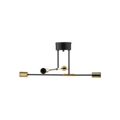 Loftlampe Ilia, sort/guld, 4 lyskilder