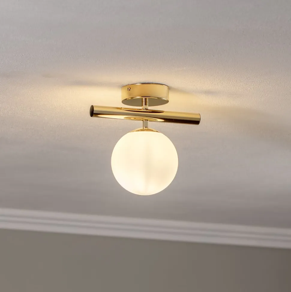 Loftlampe Linea, guld, 1 lyskilde