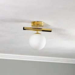 Loftlampe Linea, guld, 1 lyskilde