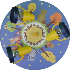 Loftlampe med sjove skovdyr, 3 lyskilder