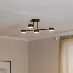 Loftlampe Modus 4, stål, 4 lyskilder, GX53, sort