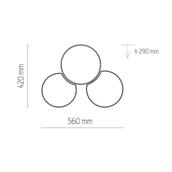 Loftlampe Mona Nature, 3 lyskilder, naturfarvet linned