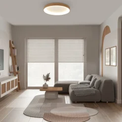 Loftlampe Niseko II CCT fjernbetjening Ø50cm træfarvet