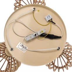 Loftlampe Paz hvid med trælameller-kugler 3 lyskilder.