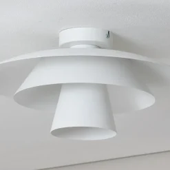 Loftlampe Plato, hvid, metal, Ø 38 cm, E27