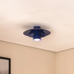 Loftlampe Plato, mørkeblå, metal, Ø 38 cm, E27