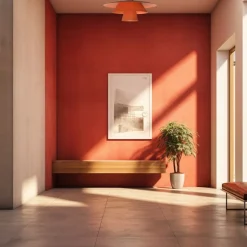 Loftlampe Plato, orange, metal, Ø 38 cm, E27