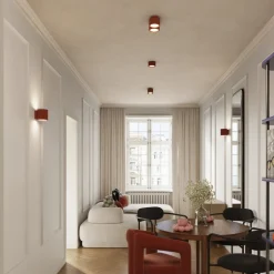 Loftlampe RIBLA, okker, Ø 10 cm, metal, GX53