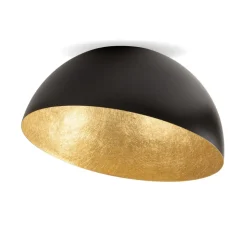 Loftlampe Sfera, Ø 50 cm, sort/guld