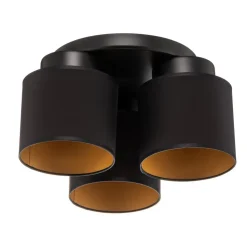 Loftlampe Soho cylindrisk 3 lyskilder sort/guld