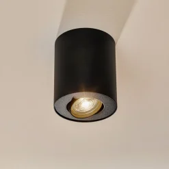 Loftlampe sæt, drejelig, sort