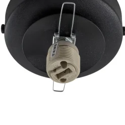 Loftlampe Ufo, sort/hvid, Ø 18 cm, glas, G9