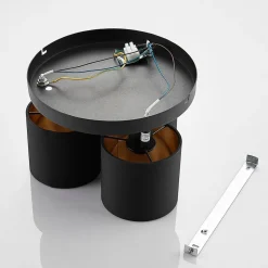 Loftlampe Vasilia i sort og guld, 3 lyskilder.