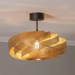 Loftlampe Vento, guldfarvet, Ø 50 cm