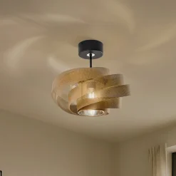 Loftlampe Vento, sort/guld, metal, Ø 40 cm, E27