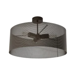 Loftlampe Zofia, kaffebrun, metal, Ø 50 cm, 3 lyskilder, E27