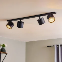 Loftspot Bot, sort, 4 lyskilder