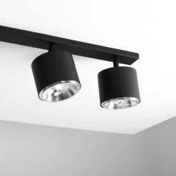 Loftspot Bot, sort, 4 lyskilder