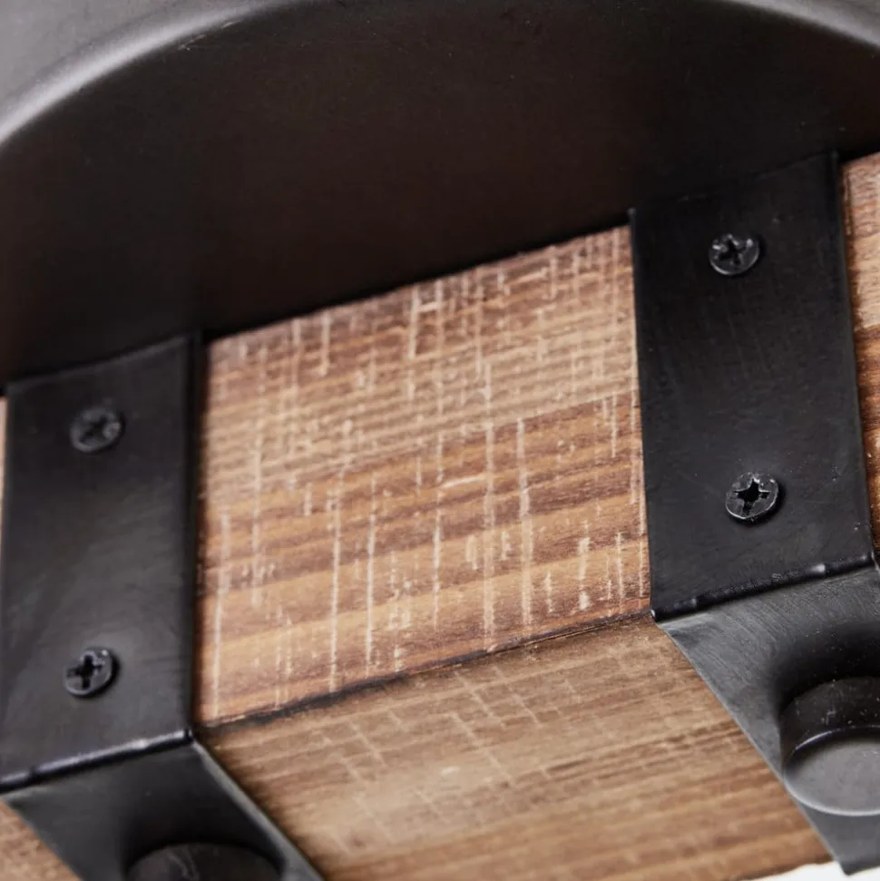 Loftspot Decca, længde 78 cm, sort/træ, 4-lys.