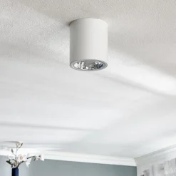 Loftspot Downlight round i hvid, Ø 13,3 cm