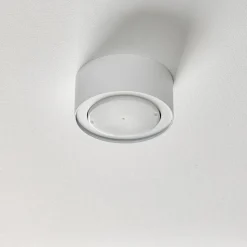 Loftspot Flea i stål, hvid