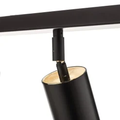 Loftspot Kumo sort/guld med 4 lyskilder