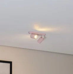 Loftspot Livia, lyserød, 35 cm, 2 lyskilder, metal, GU10