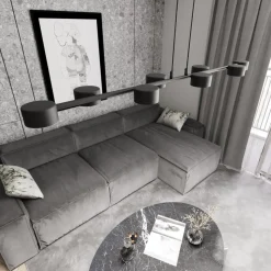 Loftspot Megara, længde 100 cm, metal, 8 lyskilder.