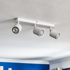Loftspot Modo i stål, hvid, 3 lyskilder