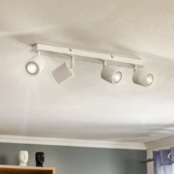 Loftspot Modo i stål, hvid, 4 lyskilder