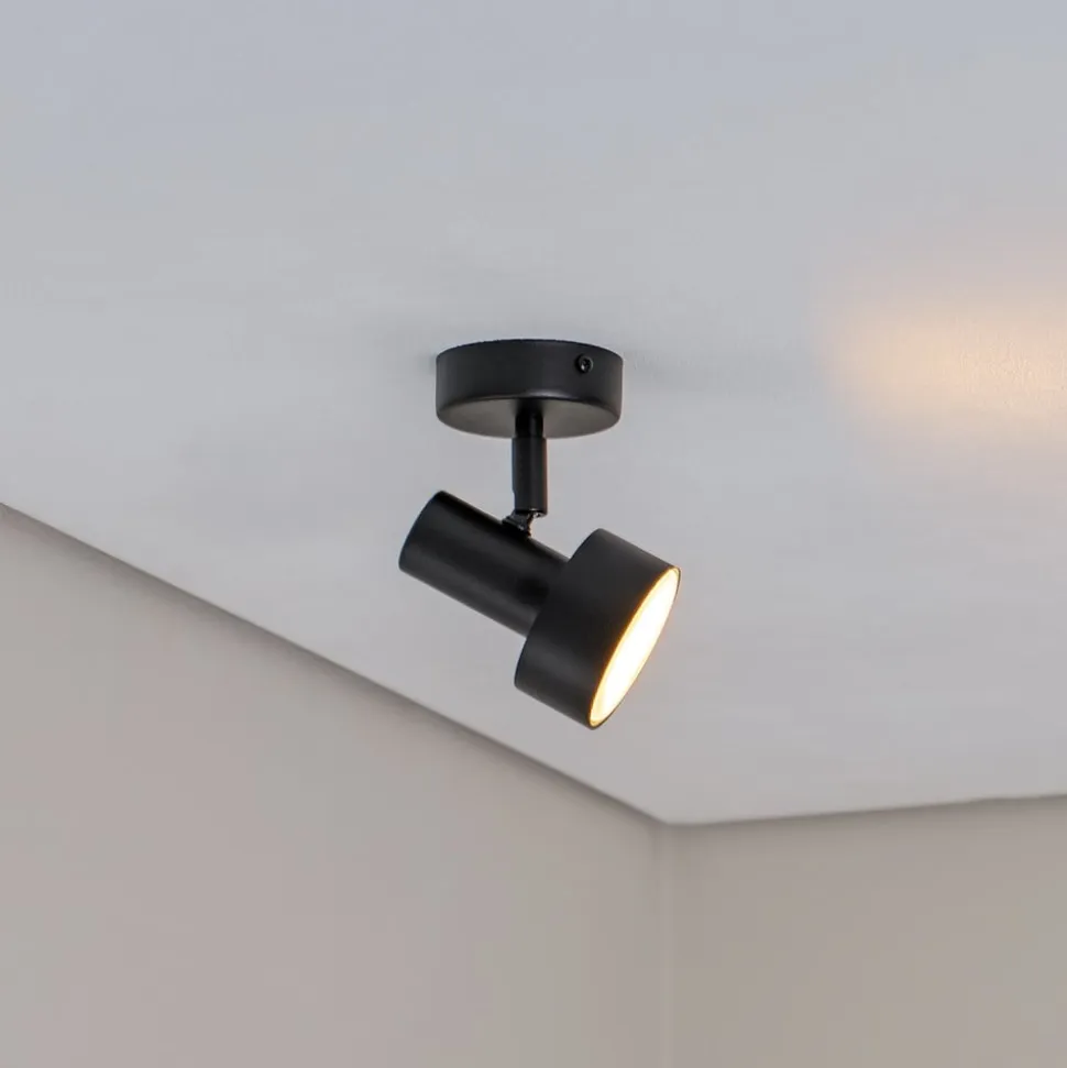 Loftspot Mona, 1 lyskilde, sort, bevægelig, stål