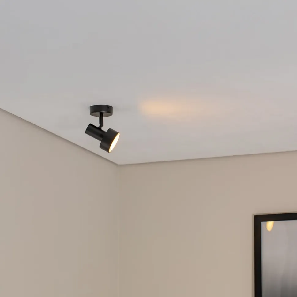 Loftspot Mona, 1 lyskilde, sort, bevægelig, stål