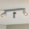 Loftspot Round, grå, 3 lyskilder lineær