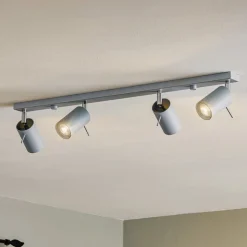 Loftspot Round, grå, 4 lyskilder lineær