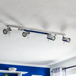 Loftspot Round, krom, 4 lyskilder lineær