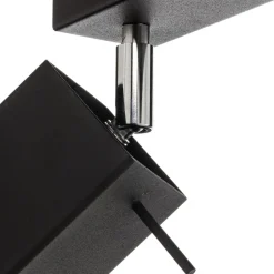 Loftspot Square, sort, 4 lyskilder lineært