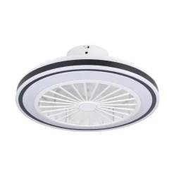 Loftventilator Almeria LED CCT, hvid/sort