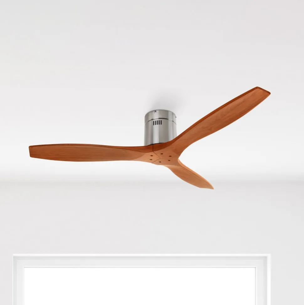 Loftventilator Stem med trævinger, mørkt træ