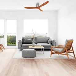 Loftventilator Stem med trævinger, mørkt træ