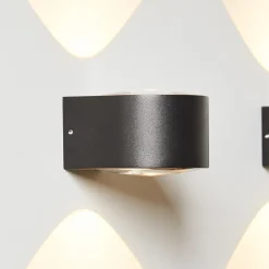 LOOM DESIGN Frey LED-væglampe IP65 2x6W sort